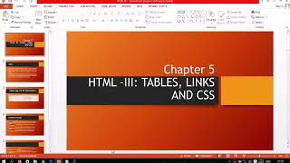 Class X (Computer Applications)  Chapter No. 5 HTML III - Tables, Links and CSS Topic : Tables