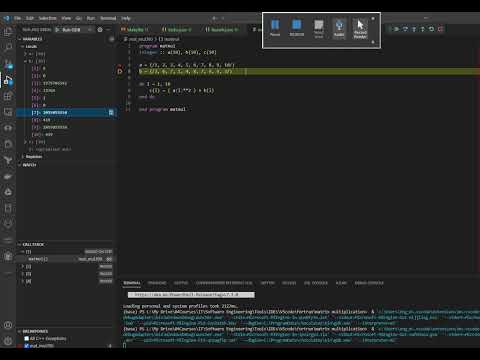 Debugging FORTRAN code using VScode