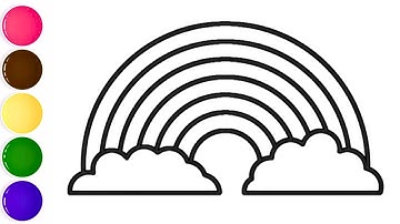 How to draw a RAINBOW and Clouds | Learn to draw  rainbow & clouds easy Coloring for kids