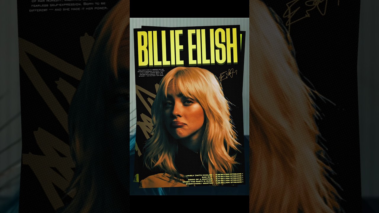 Billie Eilish Poster 🎀 Baddie poster for Billie 👺 #billieeilish #graphicdesign #posterdesign