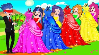 Princess Dress Up Rainbow Skirt & Wedding Dress - Hilarious Cartoon Compilation