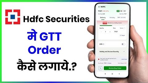 How to set GTT order in Hdfc securities!!
