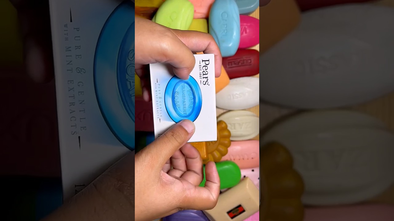 Blue Transparent Pears Soap Asmr  Unpacking 