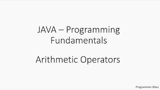 Java Arithmetic Operator