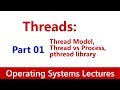 Operating System #33 Threads: Thread Model, Thread vs Process, pthread library