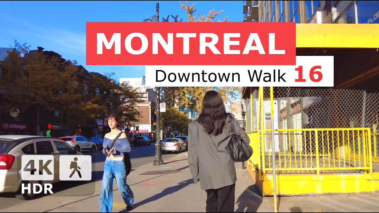 [ 4K ] Downtown Montreal Walking Tour 16 | Sainte-Catherine Street West ...