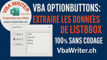 VBA OptionButtons: Extraire les Données de ListBox - Sans Codage 105_VbaWriter.ch