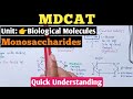 MDCAT Monosaccharides Carbohydrates | Biological Molecules | MCAT & NUMS | Biology