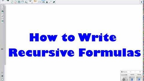 How to Write Recursive Formulas