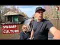 Inside offgrid houseboat life  camp in louisiana swamp 