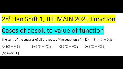 The sum, of the squares of all the roots of the equation x^2+|2x-3|-4=0, isA)3(3-√2 )
