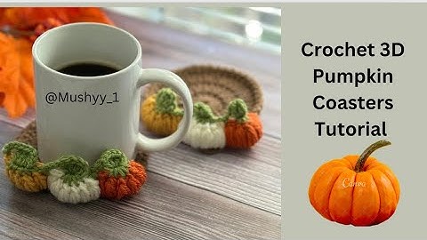 Crochet 3D Pumpkin Stitch™ Coaster Pattern by Mushyy Easy Tutorial #howtocrochet  #crochettutorial