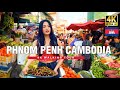Cambodian Street Food 4K Walking Tour 🇰🇭 | Best Local Snacks, Fruits & Pork in Phnom Penh!