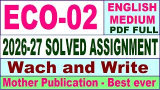 ECO 02 solved assignment 2026-27 || eco 02 solved assignment 2027 in English || ignou eco02