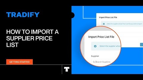 How to Import a Supplier Price List in Tradify