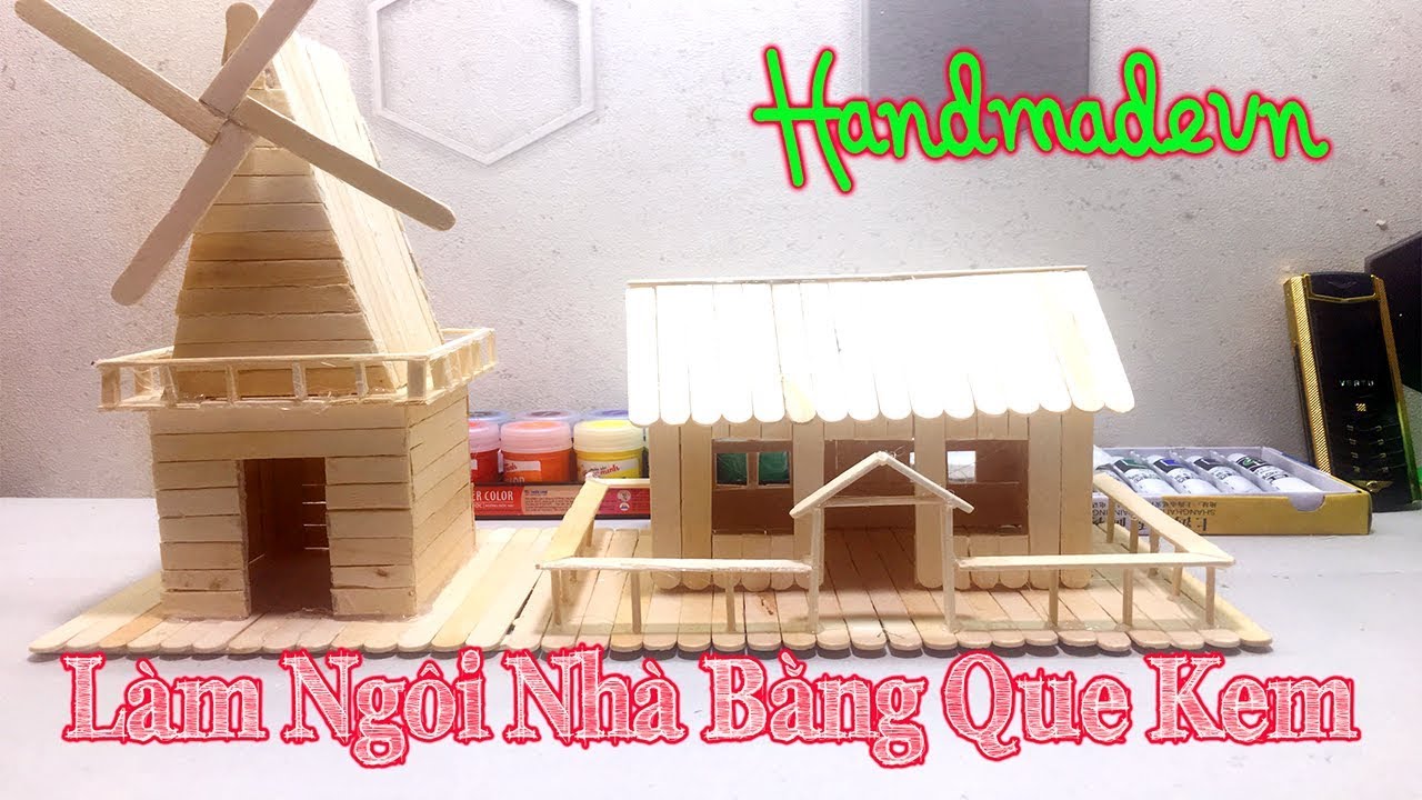 Làm Ngôi Nhà Bằng Que Kem Gỗ - youtube