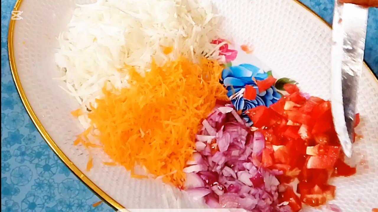 Vegetable steamed salad. Any meal time side dish. Available ingredients.