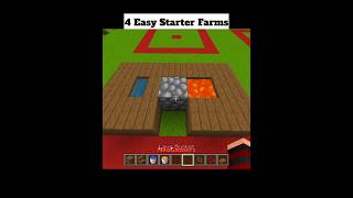 4 Easy Minecraft Starter Farms Tutorial #minecraft #minecraftshorts #tutorial