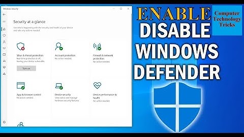 How to Disable or Enable Windows Defender on Windows 10
