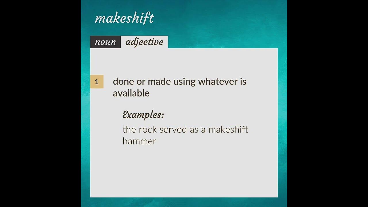 Makeshift Meaning Of Makeshift YouTube makeshift-meaning-of-makeshift-youtube