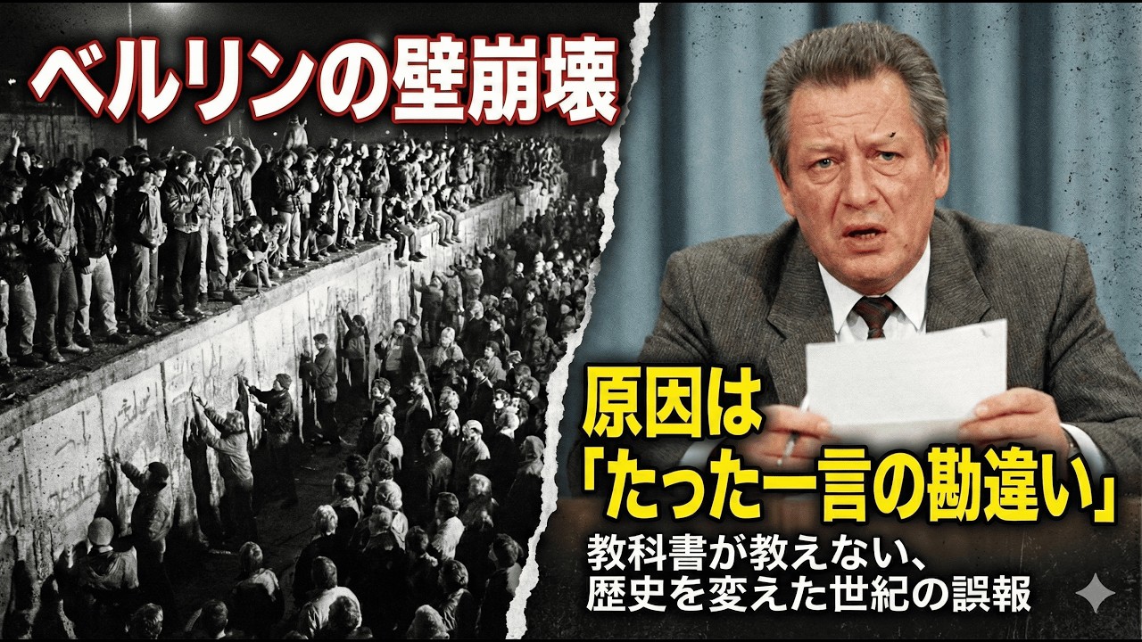 歴史解説】ベルリンの壁はなぜ一夜で崩れた？勘違いが変えた世界史の 