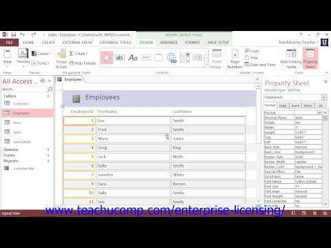 Microsoft Office Access Tutorial 2013 Using Forms 14.2 Employee Group Training