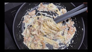 The most delicious pasta in white sauce with mushrooms!How to cook chanterelles! CREAMY pasta recipe