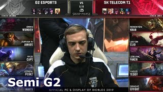 SKT vs G2 - Game 2 | Semi Finals S9 LoL Worlds 2019 | SK Telecom T1 vs G2 eSports G2