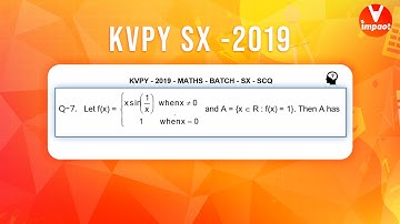 KVPY 2019 SB/SX Mathematics  Part I  Q 7 Ans A Functions Graph transformation Shashank Sir