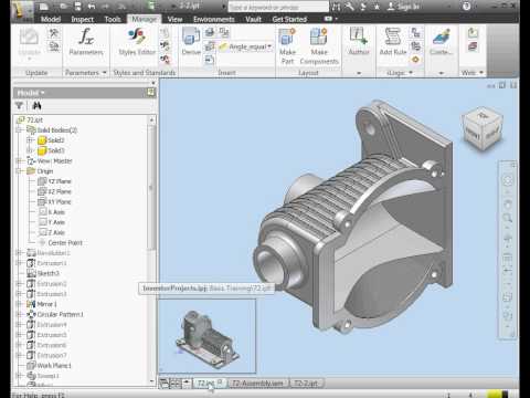 AutoDesk Inventor Tutorial - Gear Housing