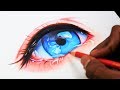 DRAWING A Realistic ANIME Eye (Time Lapse)レム