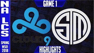 C9 vs TSM Highlights | NA LCS Week 5 Spring 2018 W5D1 | Cloud 9 vs Team Solomid Highlights