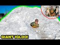 Building a GIANT IGLOO You Can LIVE INSIDE OF in My BACKYARD!!!