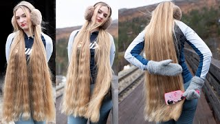 RealRapunzels | Extreme Blonde Hair and Poses at The Train Station Photoshoot (preview)