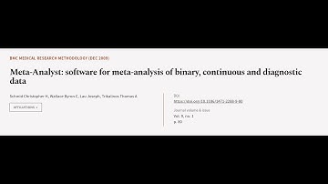 Meta-Analyst: software for meta-analysis of binary, continuous and diagnostic data | RTCL.TV