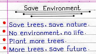 10 Ways to Save The Environment | 10 Lines on Save Environment | How To Protect Environment |