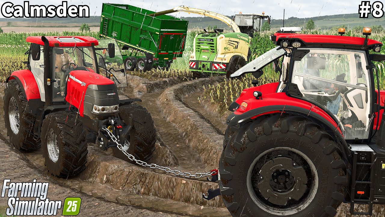 Real Extreme Silage Conditions – Case IH Tractor Stuck in the Mud│Calmsden│FS 25│Timelapse#8