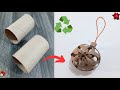 como hacer bolas de navidad de rollos papel higiénico  - decoraciones navideñas de tubos de carton