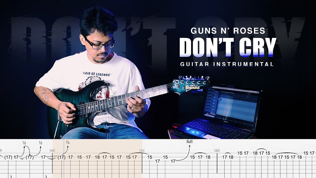 Guns N' Roses - Don't Cry Guitar Instrumental Lesson With Guitar Tab