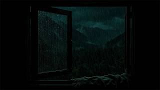 Soft Night Rain in Outside on the Bedroom Window | Cozy Warm Ambience for Relaxation and Sleeping screenshot 1