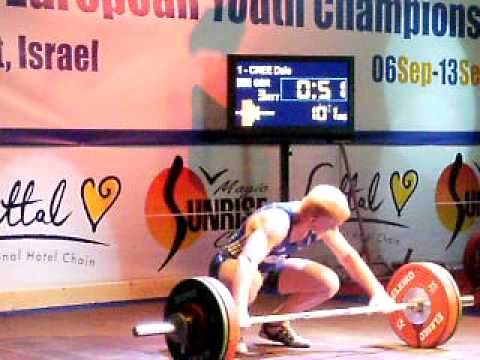 Dale Cree CLOSE Snatch miss 101Kg @ European Youth...