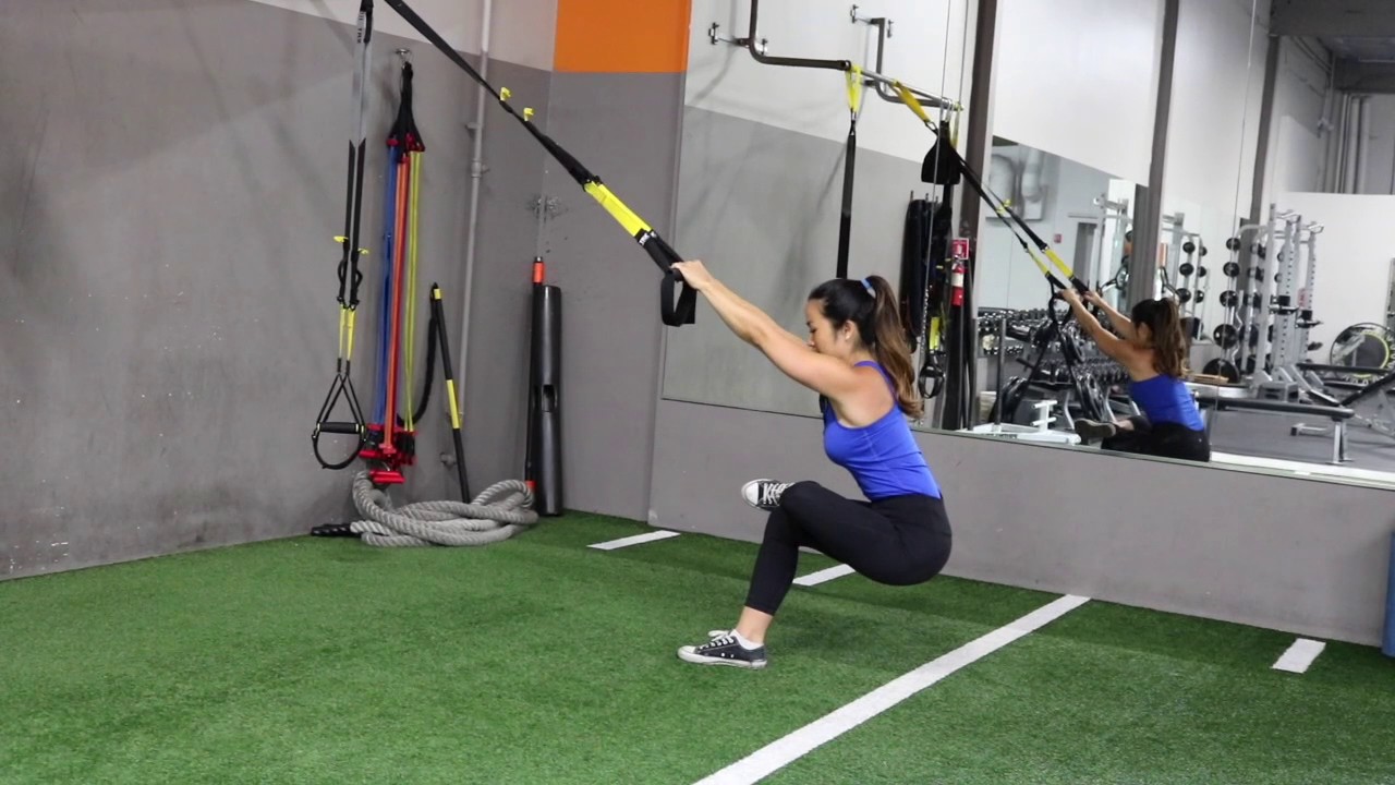 TRX piriformis squat to side lunge - YouTube