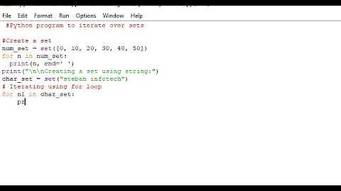 Python program to iterate over sets