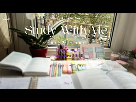 2 Stunden Lernen mit mirㅣHintergrundgeräusche +Sanfte RegengeräuschㅣPomodoro 50/10ㅣkeine MusikㅣTag 3