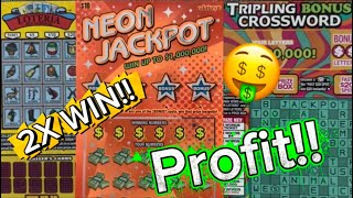 Profit!! Neon Jackpot!! Tripling Bonus Crossword!! Loteria!!