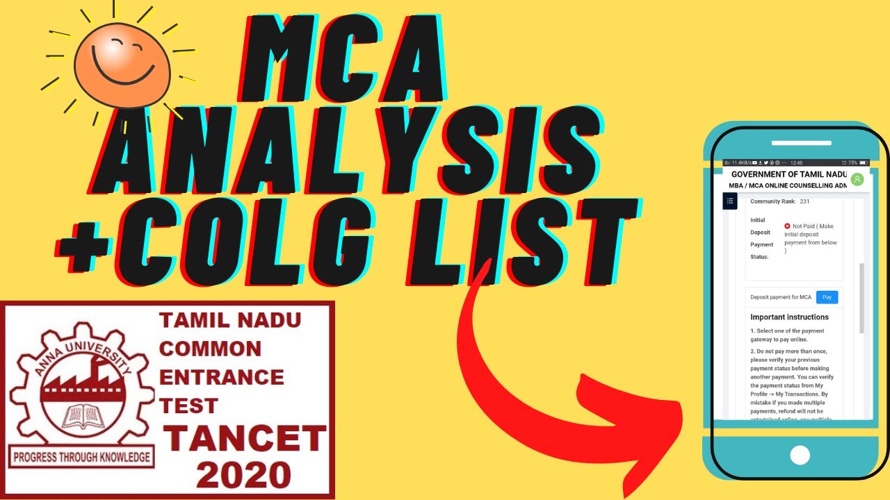 WATCH THIS BEFORE ATTENDING COUNSELLING |MCA ANALYSIS |TANCET 2020|MCA COUNSELLING STARTED|TOP COLG