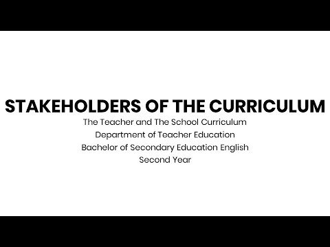 Stakeholders of the Curriculum