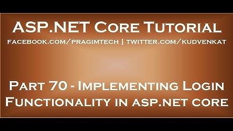 Implementatie van loginfunctionaliteit in ASP.NET Core