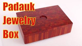 End grain padauk jewelry box. Woodworking, making end grain cutting boards, chessboards, jewelry boxes, etc. - http://mtmwood.