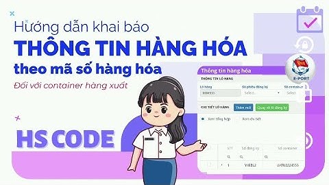 Hướng dẫn khai báo e-port hàng xuất